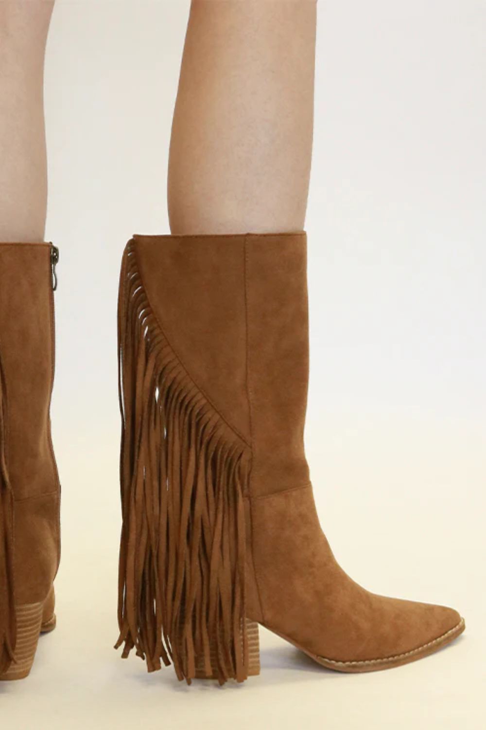 MIDTOWN Suede Fringe Boots