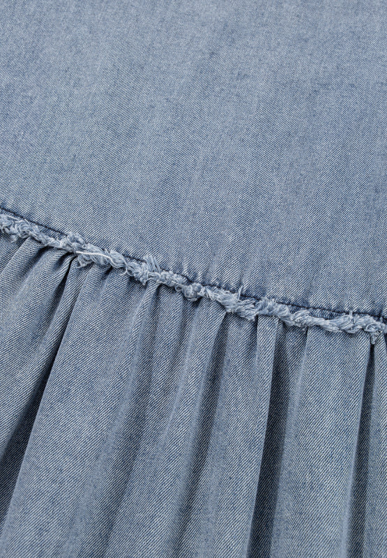 OLIVIA Balloon Sleeve Denim Dress