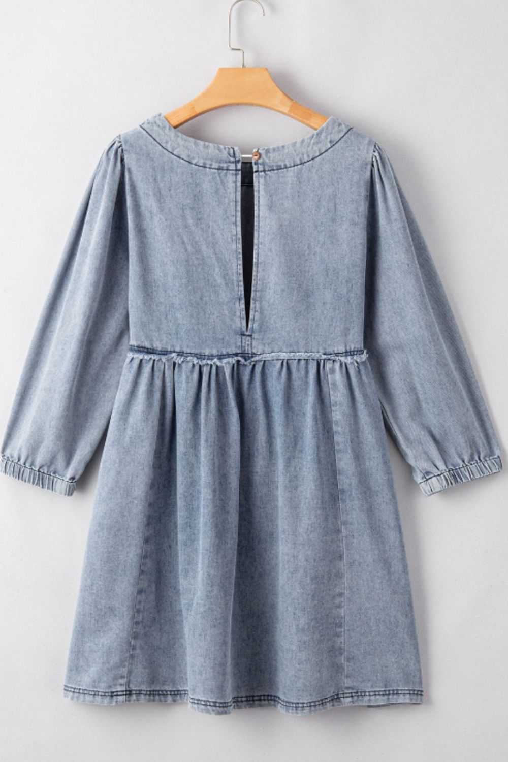 OLIVIA Balloon Sleeve Denim Dress