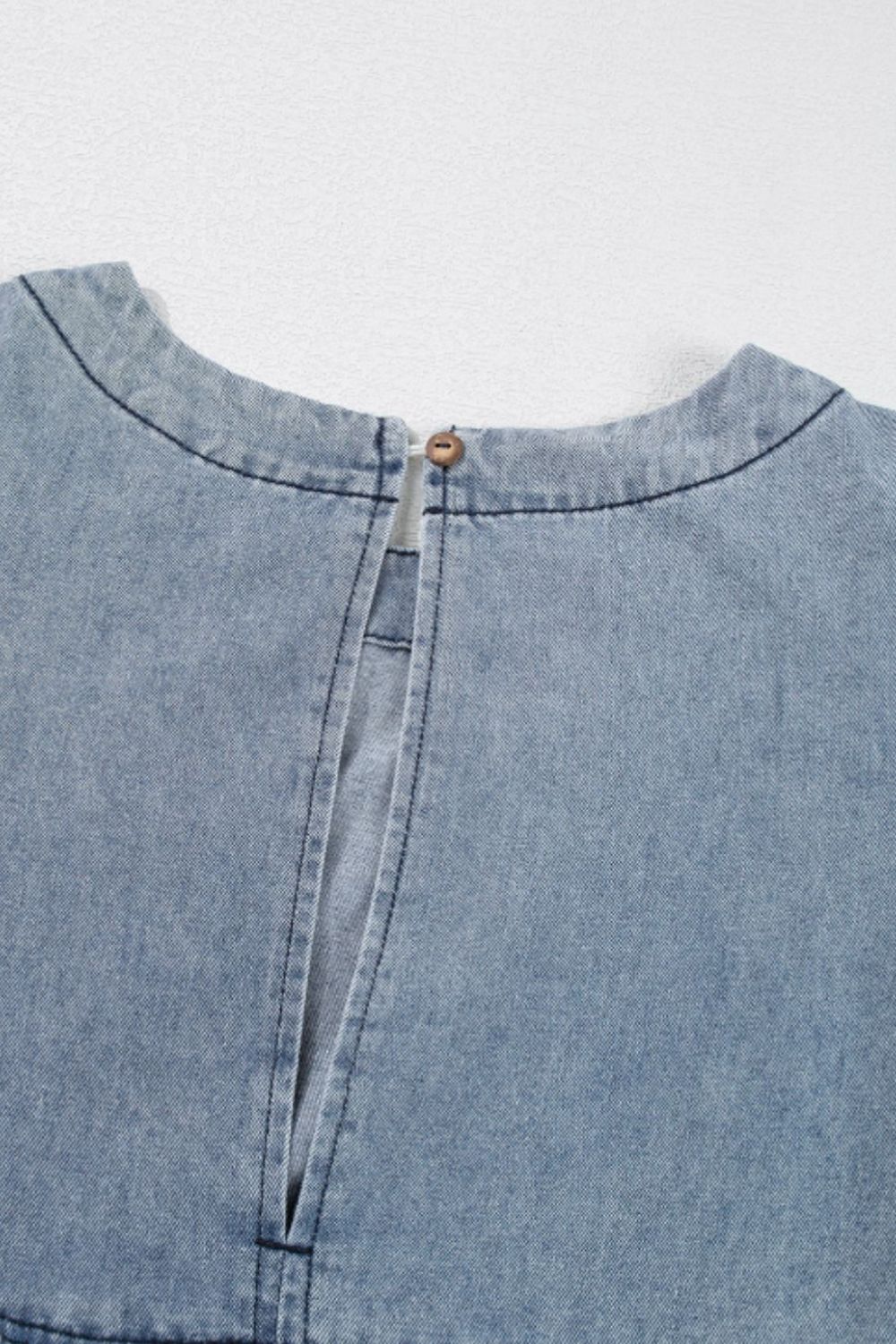 OLIVIA Balloon Sleeve Denim Dress