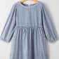 OLIVIA Balloon Sleeve Denim Dress