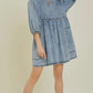 OLIVIA Balloon Sleeve Denim Dress