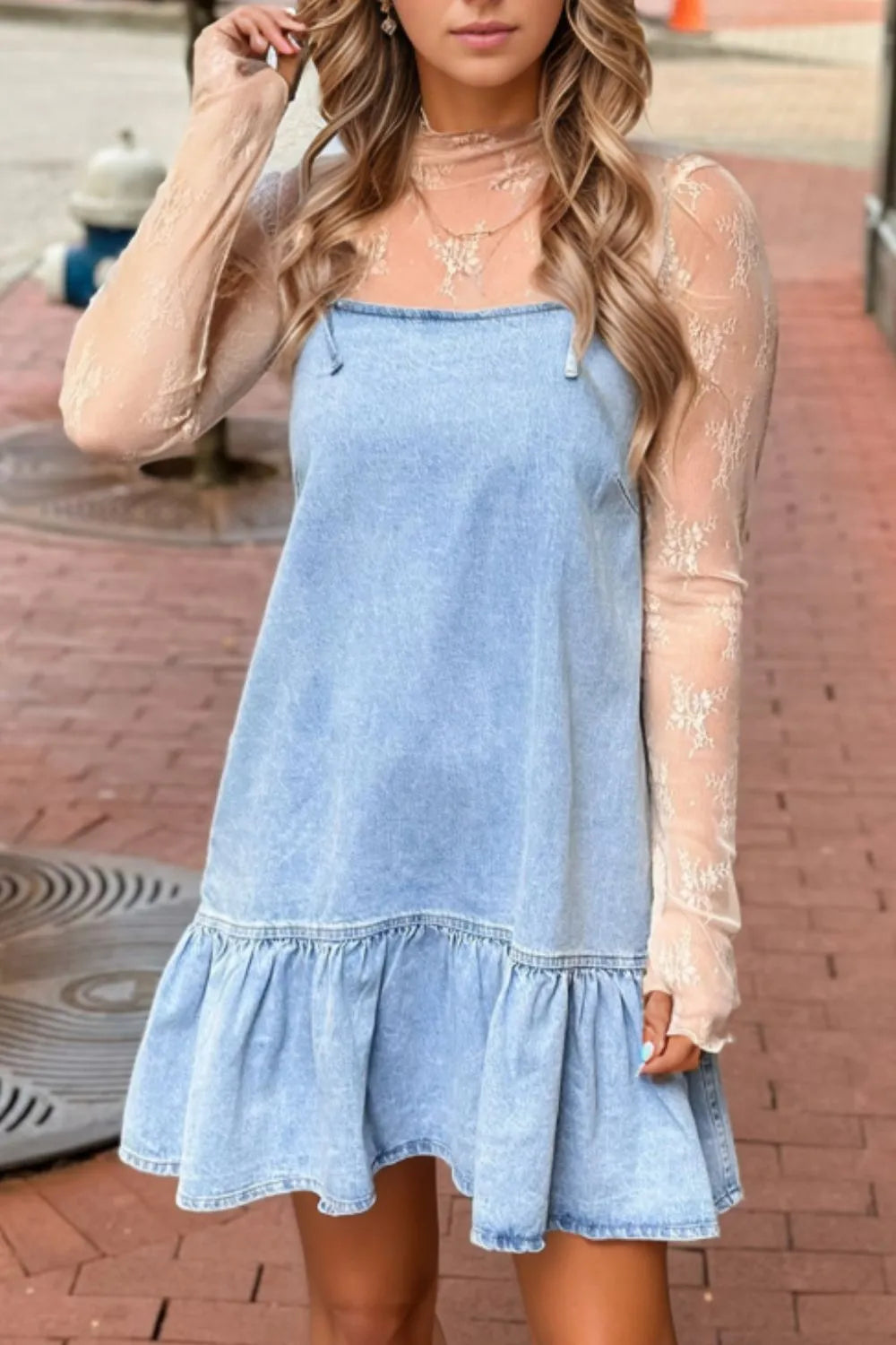KATRINA Bow Detail Spaghetti Strap Denim Dress – ICONIC denim