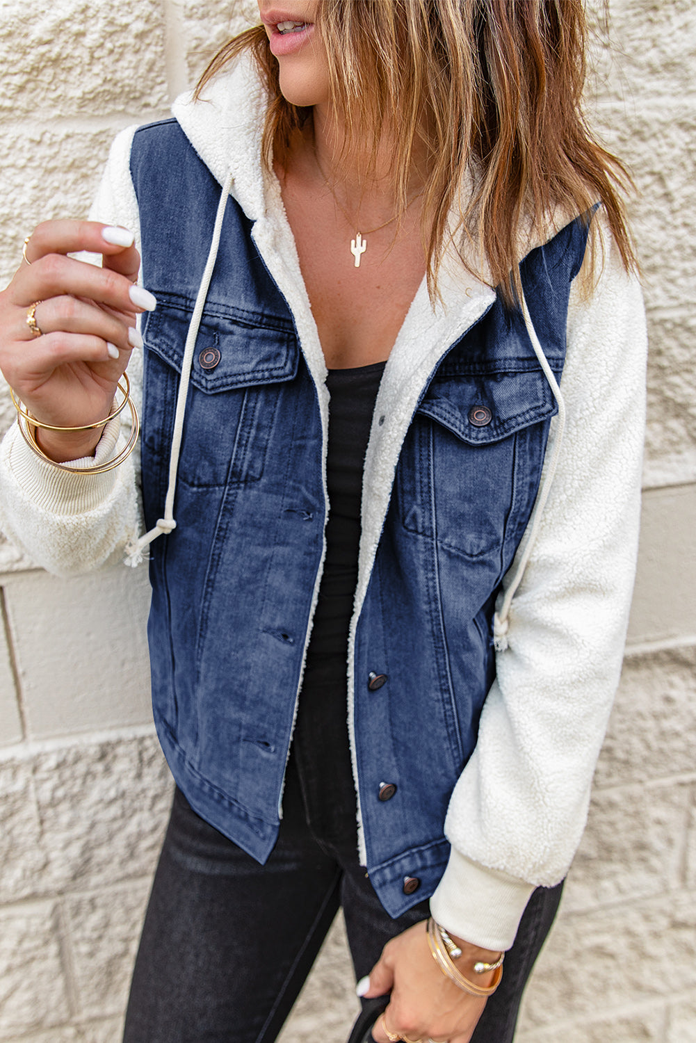 BALLERINI Denim Sherpa Hooded Jacket