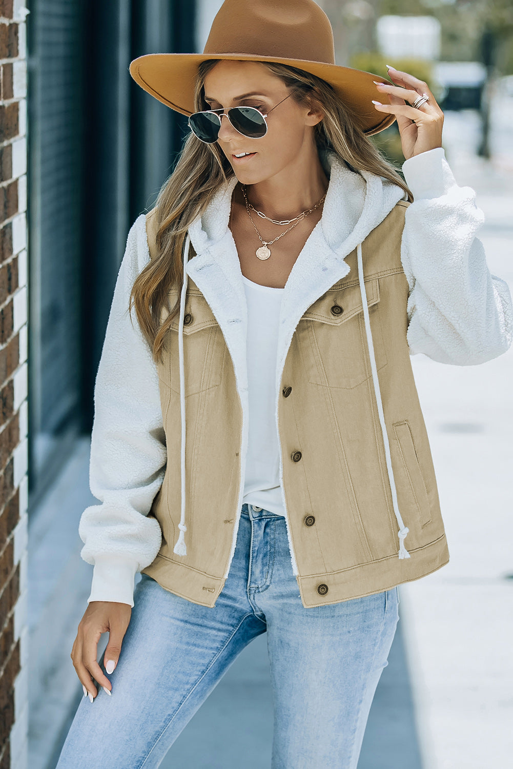 BALLERINI Denim Sherpa Hooded Jacket