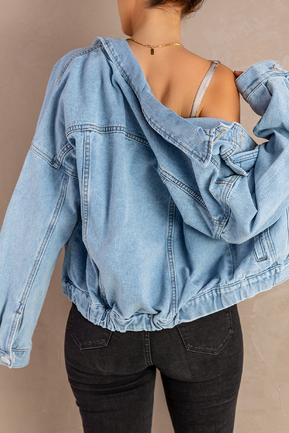 KELLY Dropped Shoulder Denim Jacket