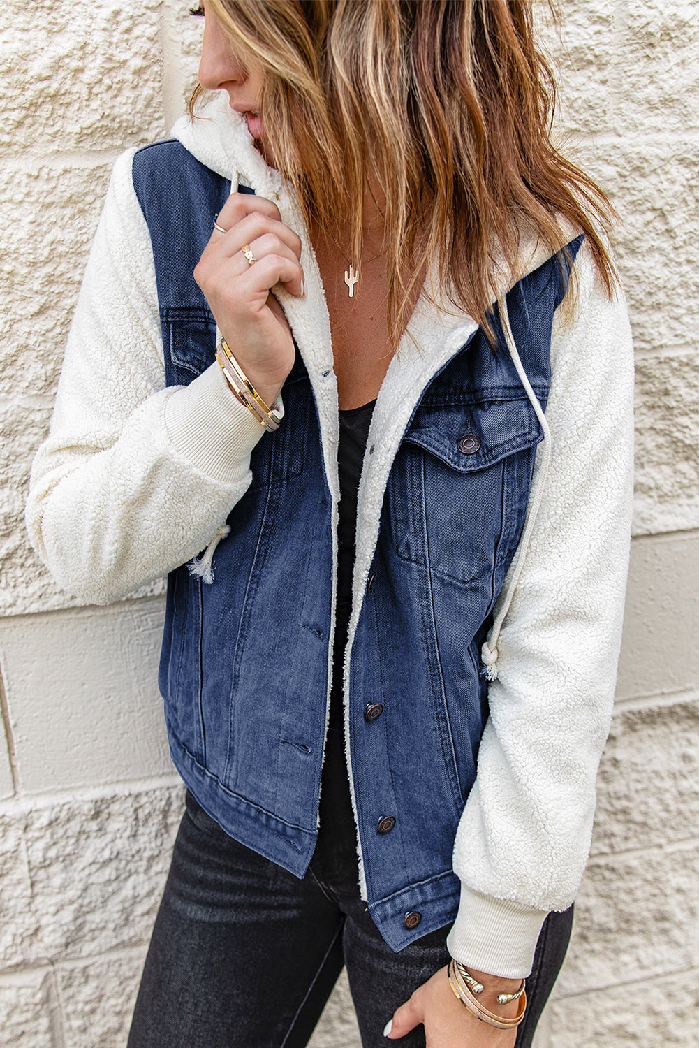 BALLERINI Denim Sherpa Hooded Jacket