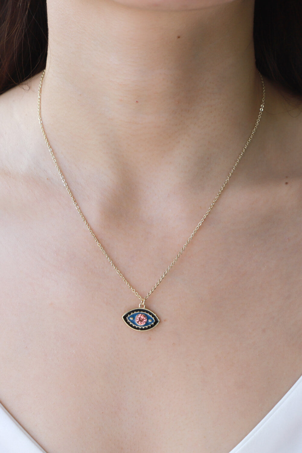 Eye See All Pendant Gold Plated Chain Necklace