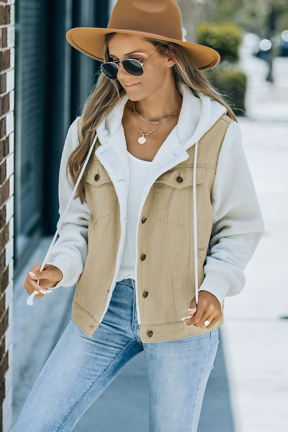 BALLERINI Denim Sherpa Hooded Jacket