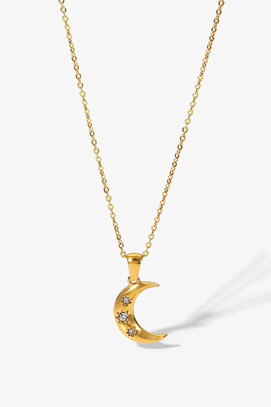 May I Have This Moondance 18K Gold Plated Pendant Necklace