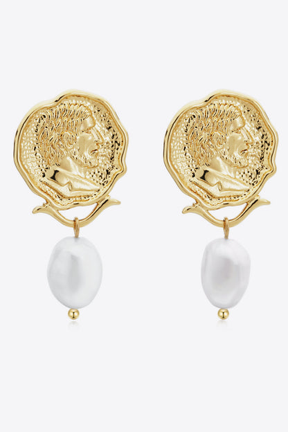 Rome If You Want To Gold-Plated Pearl Drop Earrings