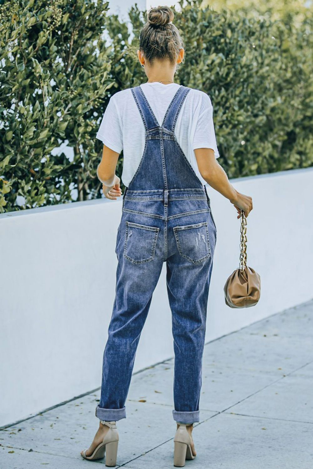 GARLAND Distressed Denim Overalls