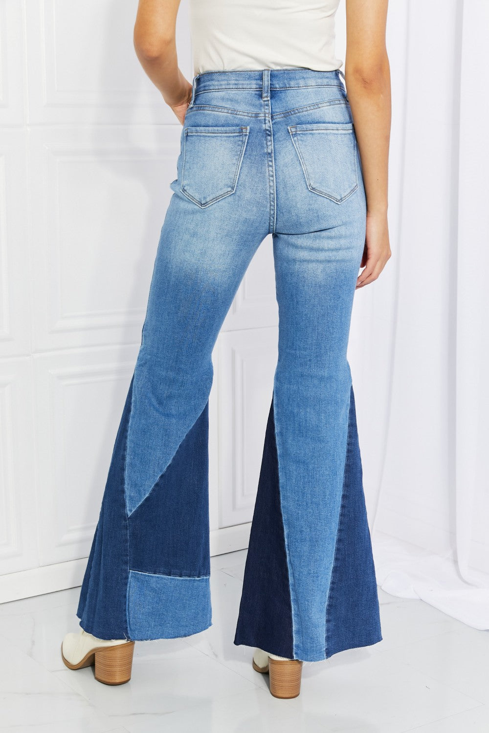 UMA Color Block Flare Jeans