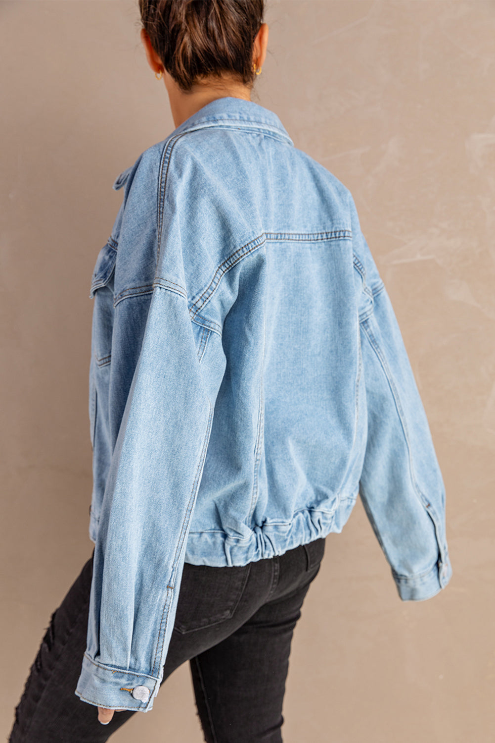 KELLY Dropped Shoulder Denim Jacket