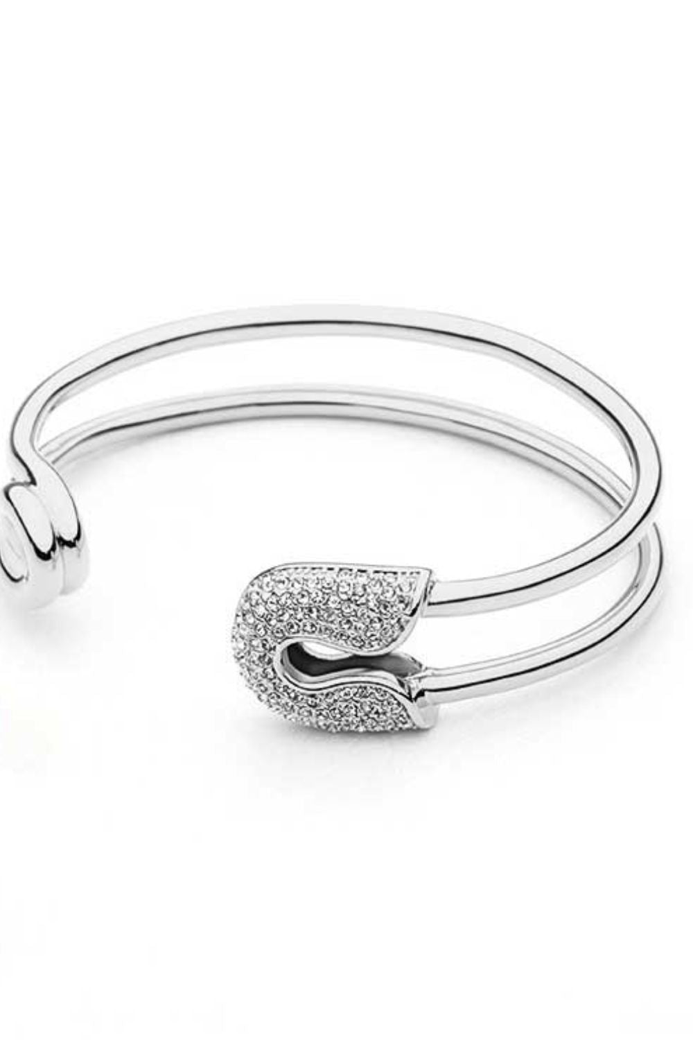 Stitch It Up Rhinestone Double Hoop Bracelet