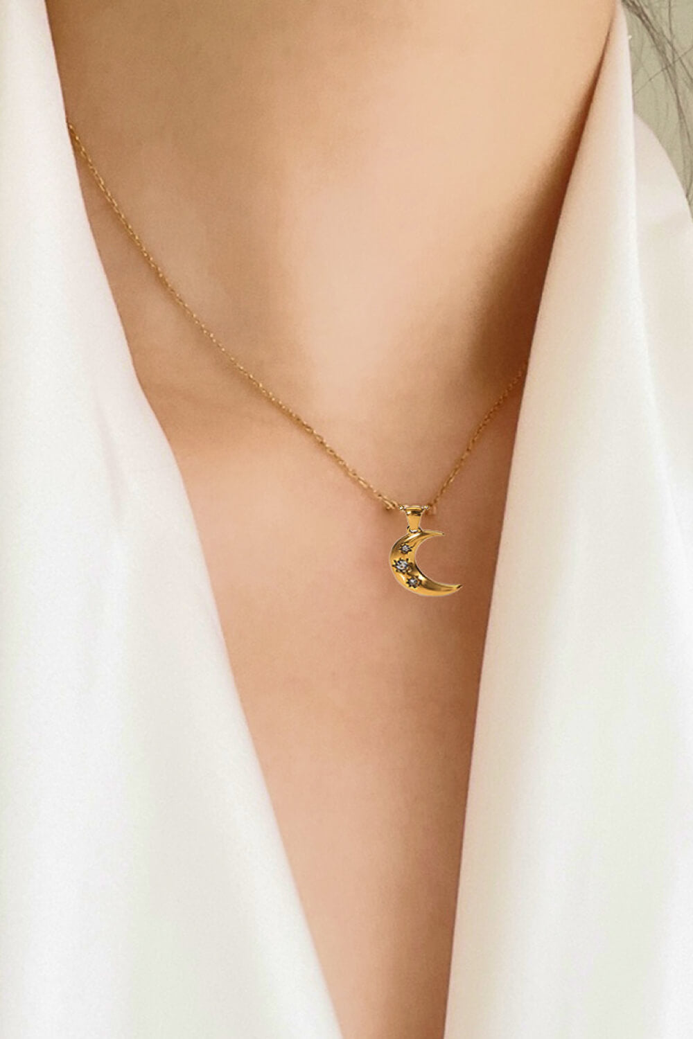 May I Have This Moondance 18K Gold Plated Pendant Necklace